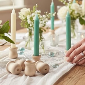 Holzkerzenhalter Kleine Kerzenhalter Hochzeit und Wohndekor Chanukka-Kerzenhalter Einweihungsgeschenk-Set 5er-Kerze Hochzeitsdekor