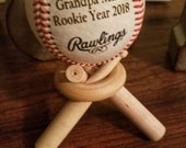 1- Baseball Stand, Wood Stand For Baseball, Softball Stand, Autographed Ball Stand, Baseball Display, Ball holder, Coach Gift, Fathers Day