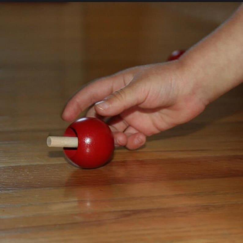 Wooden Spin Top Traditional Toy Montessori Play Sensory Item Birthday Gift Stocking Stuffer Party Favor Handcrafted Wood Maple Material image 12