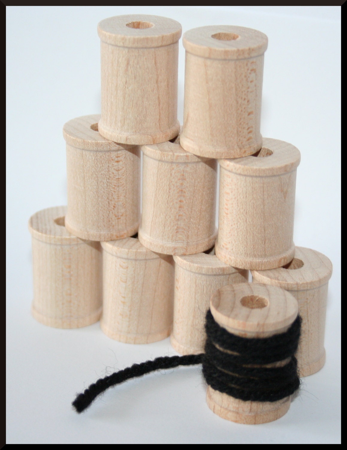 Wholesale OLYCRAFT 20PCS Wooden Empty Spool Empty Thread Spools 1.2” x 2” 