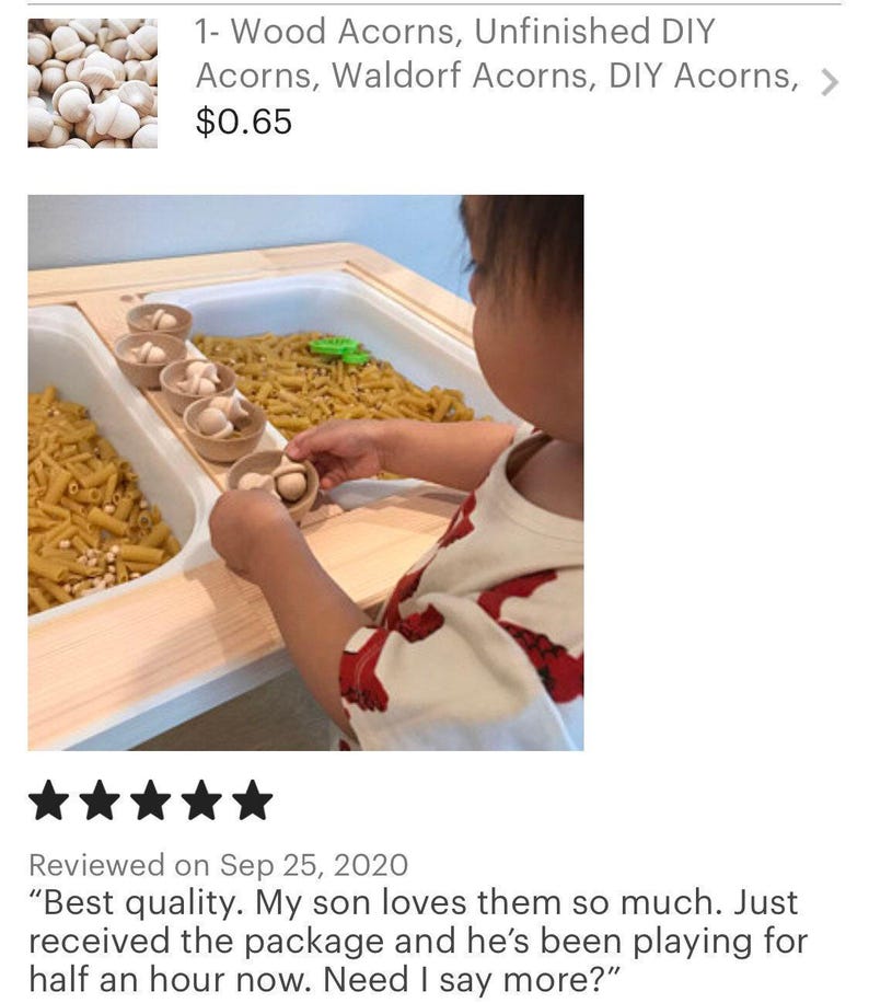 Kit di 5 pezzi per lavoretti autunnali con ghiande in legno, materiale naturale, giocattolo Waldorf Montessori, attività sensoriale, gioco di conteggio, decorazione autunnale. immagine 15