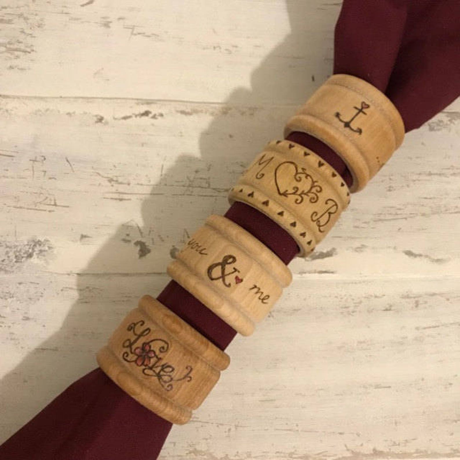 50 Wood Napkin Ring Holder Unfinished Wood Napkin Ring Etsy