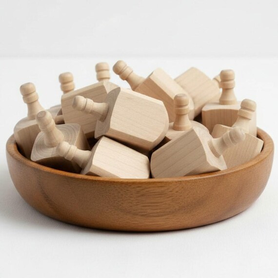 Toupie en bois pour Hanoukka, jouet juif, cadeau pour porteur d'alliances, tradition des fêtes, cadeau de Noël, jouet pour enfants - France