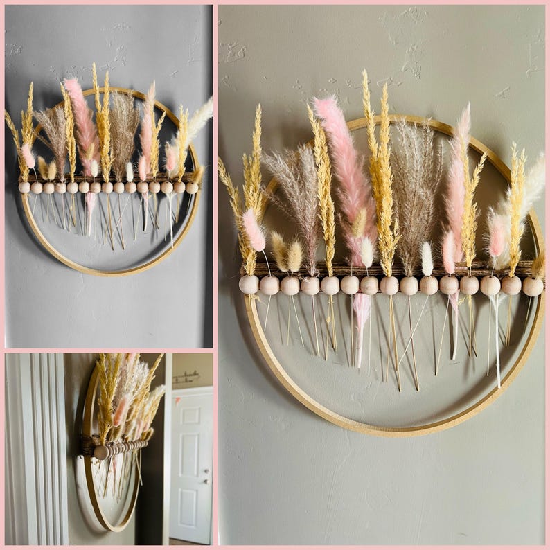 Ghirlanda in legno, cerchio vuoto, decorazione da appendere a parete o alla porta, anello per progetti fai da te, base non rifinita, grande cerchio in legno MDF da 16 pollici immagine 13