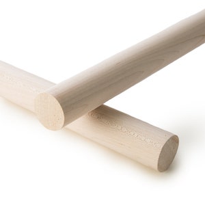 1 1.5&quot; x 36&quot; Maple Wood Dowel – Unfinished Hardwood Stick for Crafting Baking DIY Projects