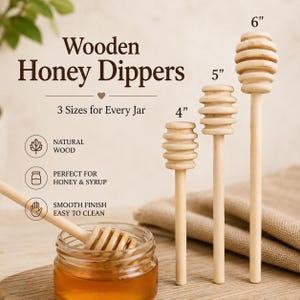 Wedding Honey Dipper Wood Dispenser Mini Rustic Favor Personalized Kitchen Accessory Bride Shower Gift Tea Party Handmade Spiral Wand Bee
