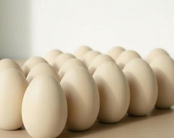 Wood Eggs Natural Easter Pretend Play Toy DIY Paint Decor Easter Tree Kids Montessori Craft Holiday Decoration Spring Home Decor Easter Gift