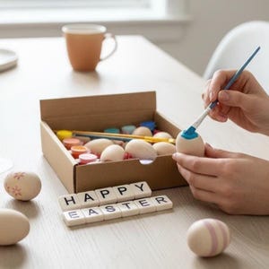 DIY Craft Kit Painting Wooden Egg Decorating Activity Child Art Project Creative Kid Gift Eco Friendly Sustainable Birthday Gift Unisex image 13