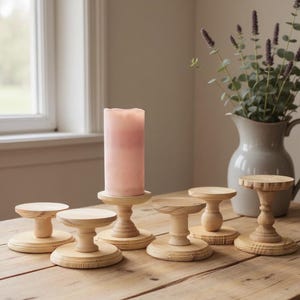 Wood Pillar Candlestick Pillar Candle Holder Set Candlestick Holders Wedding Table Candlestick Holders Wedding Pillar Stand
