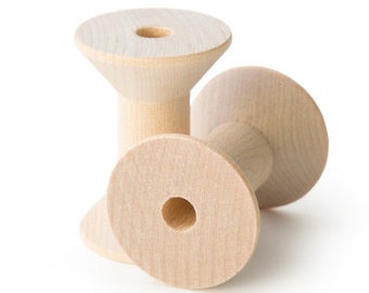 QTY 25- 1-15/16" Wooden Hourglass Spool, Wooden Spool for Twine or Thread, Large Wooden Spool, Small Wooden Spool, Thread Spool, Bobbin, Sew