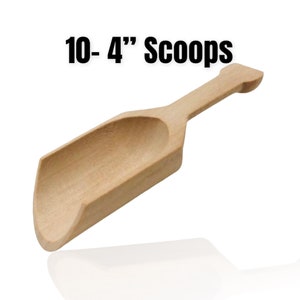 4&quot; Wooden Scoops Sensory Wood Scoop Candy Scoop Bath Salt Scoop Wedding Shower Favor Mini Wood Scoop Baby Shower Favor