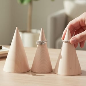 Wood Cones Clay Mold Cone Jewelry Display Photo Prop Kids Craft Display Top of House Wood Tree Cake Tree Decor DIY Ice Cream Cone Set of 10