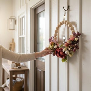 Ghirlanda in legno, cerchio vuoto, decorazione da appendere a parete o alla porta, anello per progetti fai da te, base non rifinita, grande cerchio in legno MDF da 16 pollici immagine 16