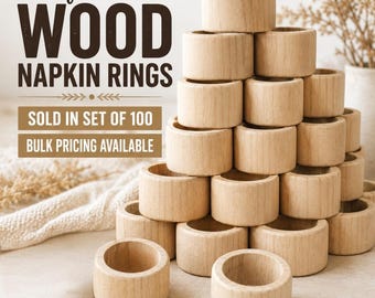 Bulk Wedding Napkin Ring Holder Bulk Wedding Napkin Rings Natural Wood Napkin Ring Holder Wedding Table Setting Decor Rustic Set of 100
