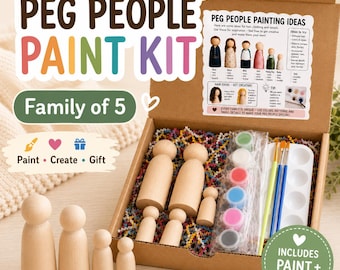 Wood People Painting Kit Family Craft Project Children Art Activity Diy Toy Wood Figure Paint Set Homeschool Supply Creative Kids Teen Gift