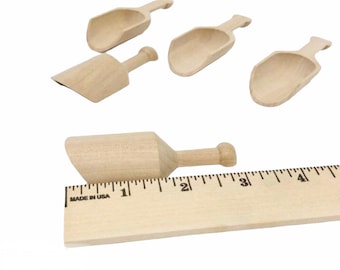 QTY 20- 3" Wood Scoops, Candy Scoop, Bath Salt Scoop,  Pretend Kitchen Play, Wedding Shower Favor,Wooden Utensils,Mini Wood Scoop, Ice Cream