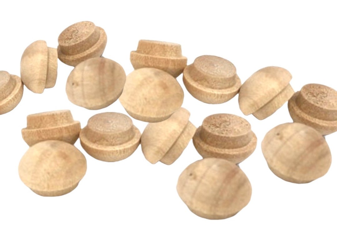 Wood Plugs, Button Plug, Furniture Plug, Mushroom Dollhouse, Screw Hole
