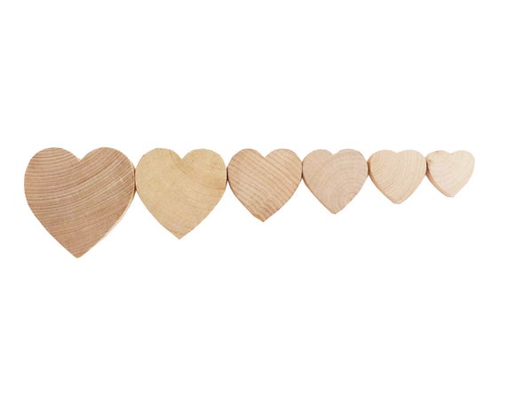 QTY 50 Various Sizes Wooden Heart, Unfinished DIY Wooden Hearts, Bulk Wooden  Hearts, Wedding Guest Book Hearts, Wedding Hearts 