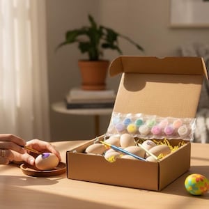 DIY Craft Kit Painting Wooden Egg Decorating Activity Child Art Project Creative Kid Gift Eco Friendly Sustainable Birthday Gift Unisex image 14