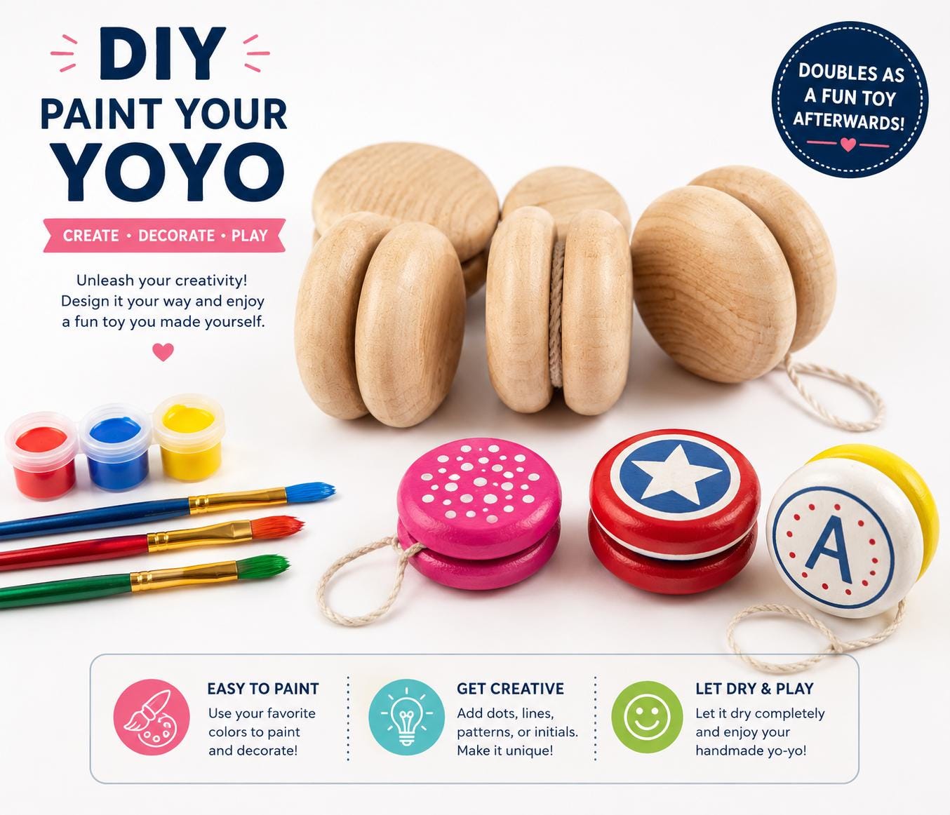 Boules de YoYo en Bois pour Projets d'Artisanat et Activités de Peinture Couleur Kaki 12 Pcs Boules de YoYo en Bois pour Projets d'Artisanat et Activités de Peinture Couleur Kaki 12 Pcs