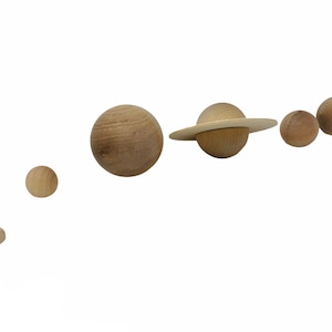 QTY 1 Wood Solar System, School Project, Science, Solar System, Sun,Mercury, Venus, Earth, Mars,Jupiter, Saturn,Uranus,Neptune, Pluto, Moon image 3