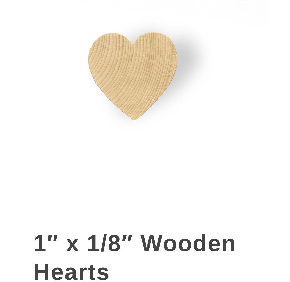 100 Wood Hearts Various Sizes Wedding Hearts Unfinished Etsy