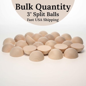 Bulk Split Ball Halves Craft Supply Wooden Bead Wreath Making Door Ball Half Maple Split Cut Circle Kids Project Diy Round Mirror Repurpose