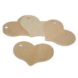QTY 25 Wood Heart Tags, Choose 3-3/4 or 2-5/16 Sized Wood Heart Wedding Favor Tags, Wood Heart Gift Tags, Valentine Tags, Wood Shapes image 9
