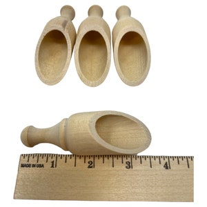 QTY 1- 3.5" Wooden Scoops, Wood Scoop, Candy Scoop, Bath Salt Scoop, Wedding Shower Favor, Wood Utensils, Mini Wood Scoop, Baby Shower Scoop