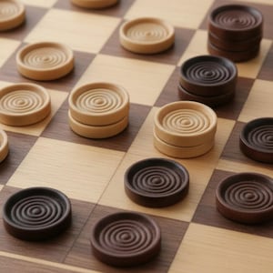 Wooden Checker Set Classic Game Night Entertainment Family Activity Board Games Strategy Challenge Checker Pieces Walnut Design Handcrafted