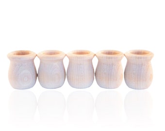 QTY 5- 1-5/8" Natural Candle Cups, Candlestick Holders- Small Candlestick Holder, Home Decor, Table Decor, Wedding Candlecups- FREE Ship