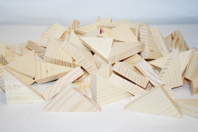Craft Wood 25- Various Sized Wood Triangles Wood Shapes Triangles Wood Triangle Blocks 58 Thick Craft Wood Triangles Wood Triangles