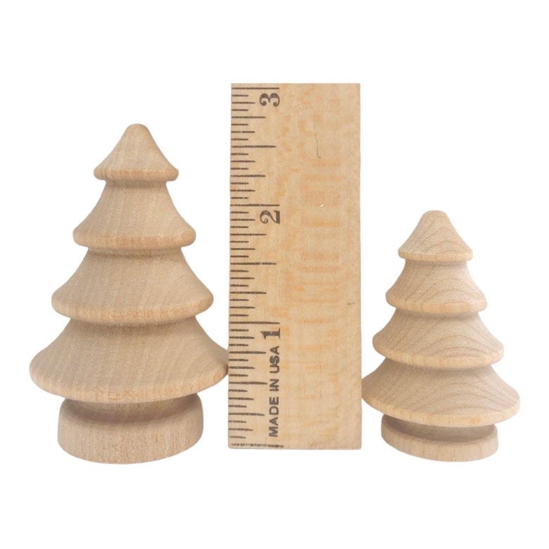 Árboles De Madera Sin Pintar - 10 Unidades, 6.3x2.7cm, Para Manualidades Y Decoración