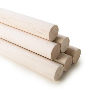 1.5 Inch Maple Wood Dowel Rod Thick Wood Pole Flag Stick DIY Craft Wood Peg Hardwood Cylinder Solid Curtain Rod Wood Dowel Home Decor image 6
