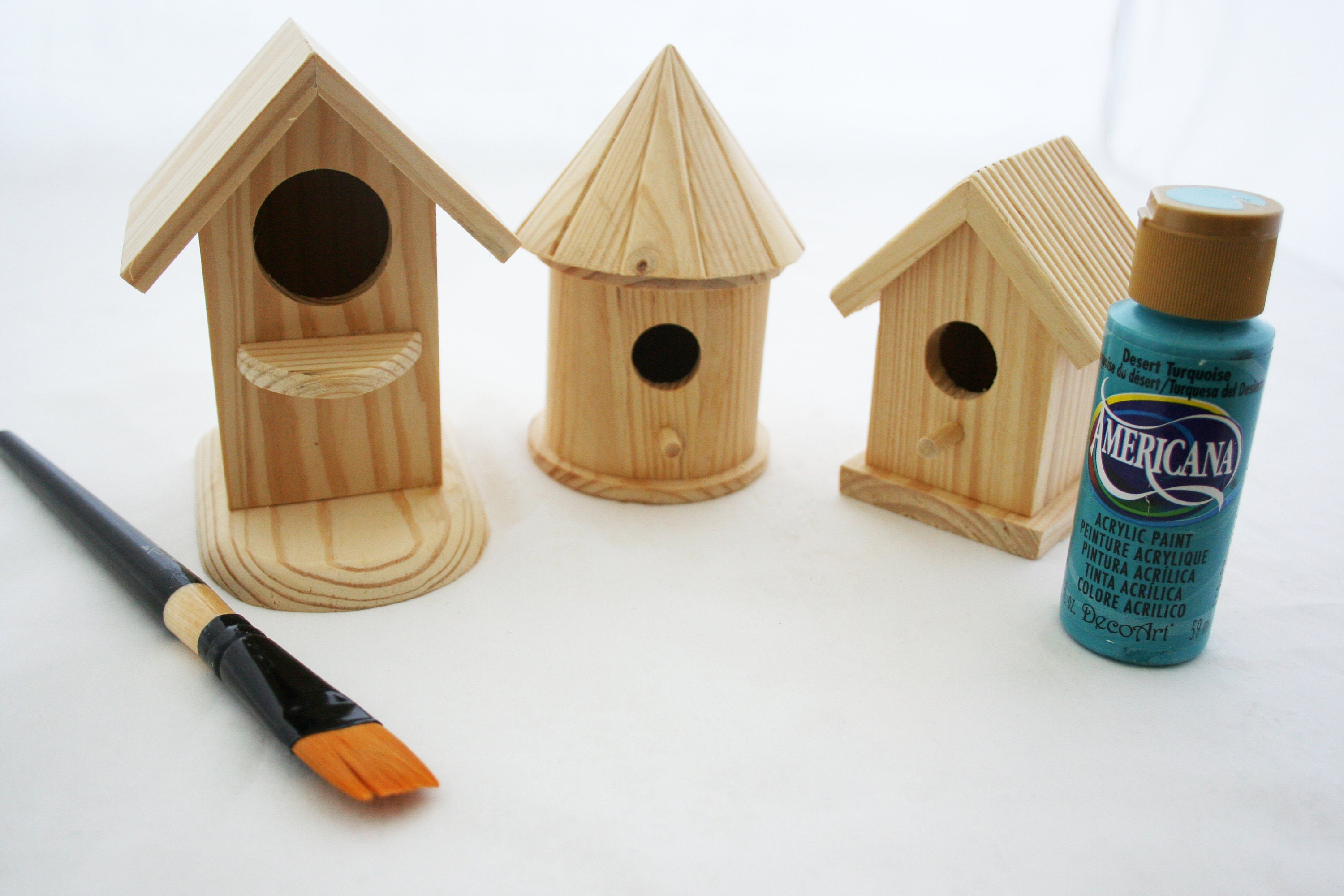 Small Unfinished Wood Bird House Wood Bird House Wooden Etsy