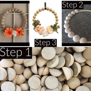 Ghirlanda in legno, cerchio vuoto, decorazione da appendere a parete o alla porta, anello per progetti fai da te, base non rifinita, grande cerchio in legno MDF da 16 pollici immagine 8