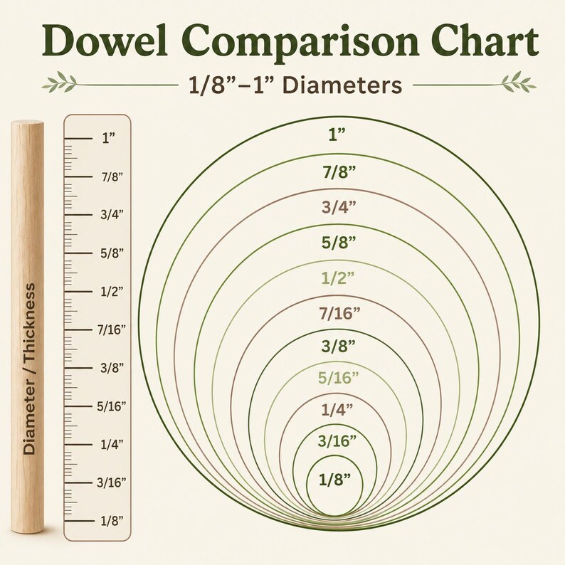 1.5 Inch Maple Wood Dowel Rod Thick Wood Pole Flag Stick DIY Craft Wood Peg Hardwood Cylinder Solid Curtain Rod Wood Dowel Home Decor image 7