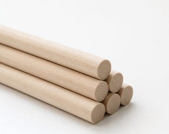 1 Zoll Holzdübel, Schmuckherstellung, Schnurrbarthalter, Requisite, Fahnenmast, Bastelteile, Dübel, glatte Holzstäbe, DIY-Projekte, Montessori, 5er-Set
