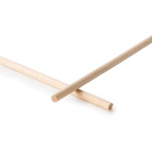 Set aus 25-1/8 "x 12" langen Holzdübeln aus Birke, Kuchen-Einsatz, Schmuckherstellung, Schnurrbarthalter, Fahnenstange, Basteln, Holzstäbchen