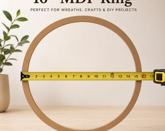 Wooden Wreath Blank Circle Frame Wall Hanging Door Decoration Ring Craft Project Supply Diy Base Unfinished Hoop Large Round Wood Mdf 16"