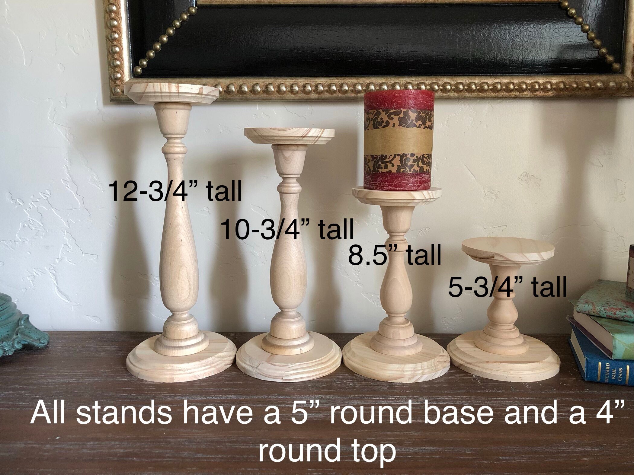 Unfinished Wood Pillar Candlestick Holders DIY Wedding Etsy