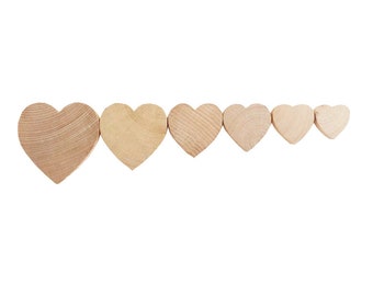 100X Wooden Mini Love Heart Wood Cutout Wedding Craft Embellishment Decoration S 