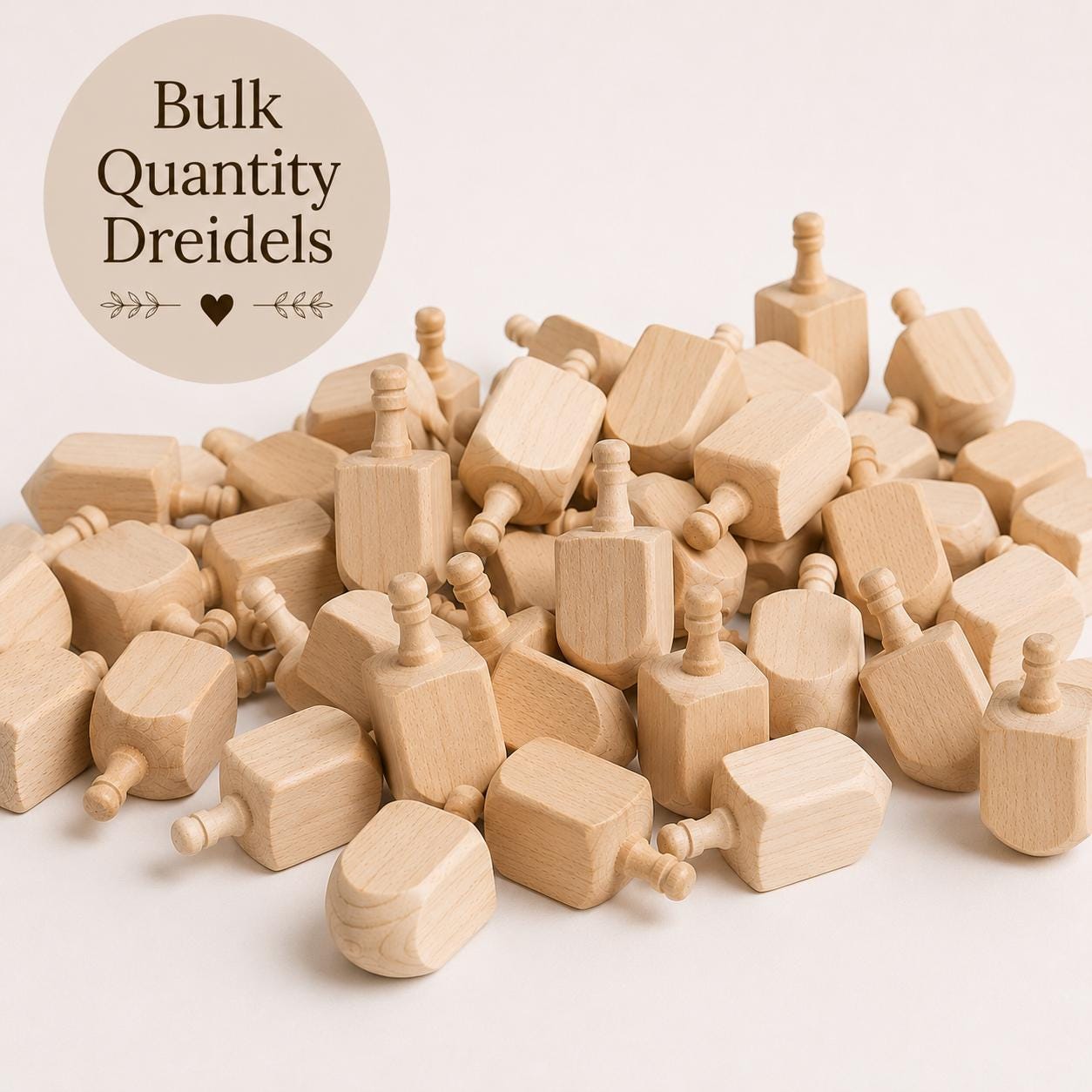 Lot De 10 Toupies En Bois Blanc Pour Hanoukka – Dreidels Vierges à Peindre – Projet De Bricolage – Décorations Et Jeux – 1,9×4,2 Cm
