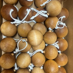 Wooden Ball Ornament Diy Craft Holiday Project Christmas Activity Kid Friendly Family Tradition Tree Decoration Wood Blank Paintable Surface image 17