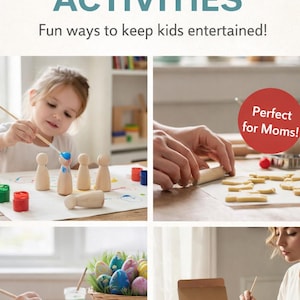DIY Craft Kit Painting Wooden Egg Decorating Activity Child Art Project Creative Kid Gift Eco Friendly Sustainable Birthday Gift Unisex image 20