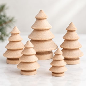 Bulk Wood Trees Small Trees Christmas Tree Pine Tree Doll House Tree Unfinished Wood Tree Mini Tree Small Tree Natural Wood Craft Decoration