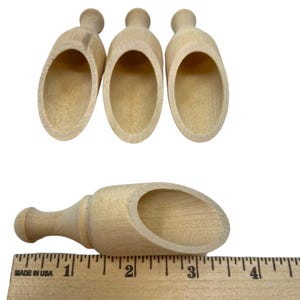Wooden Scoop 3.5&quot;  Mini Wood Scoop for Candy Bath Salts Wedding Baby Shower Favors Natural Wood Utensil Rustic Party Favor