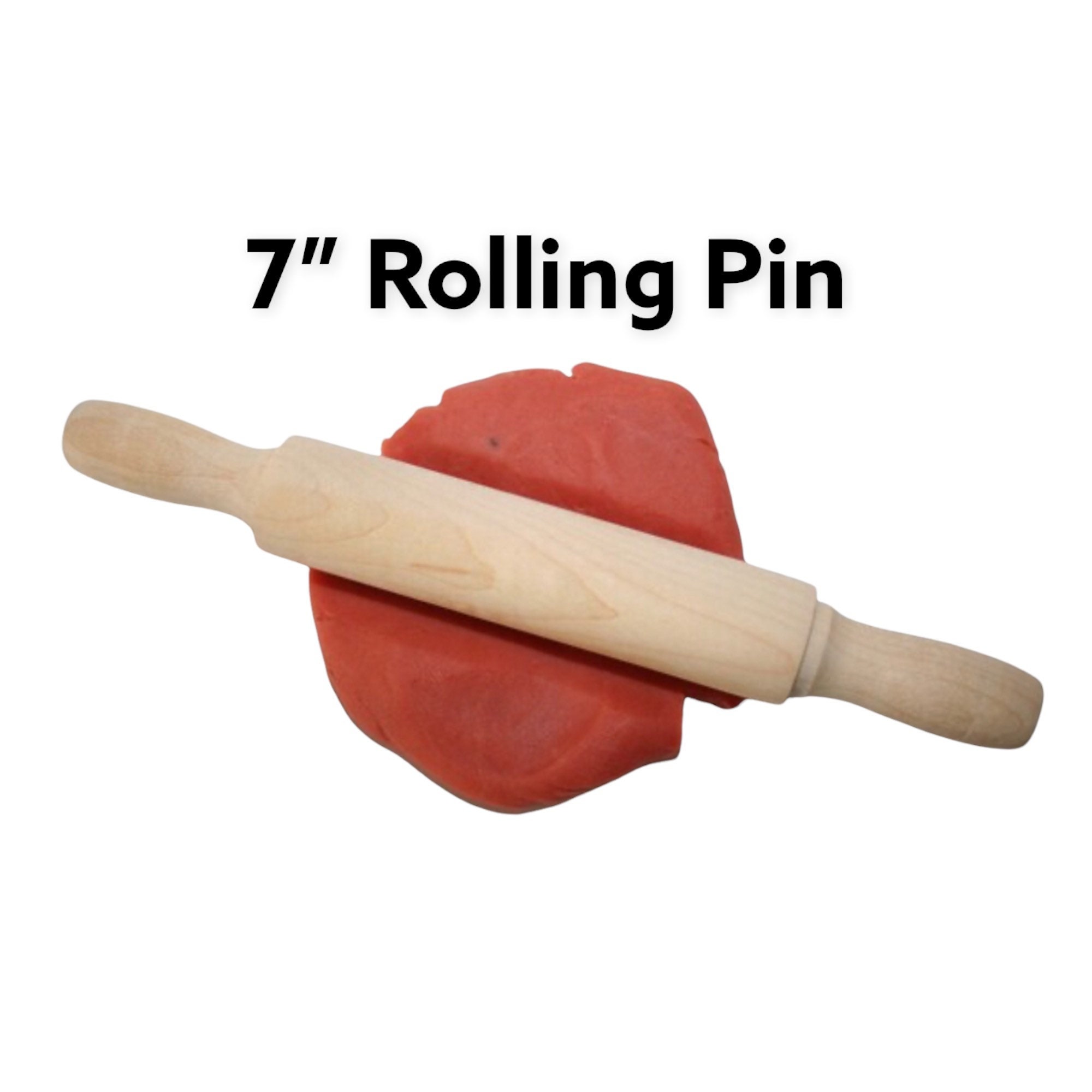 7" Wood Rolling Pin Kids Birthday Painting Activity Play dough Rolling Pin Cookie Rolling Pin Kids Rolling Pin Tiered Tray Decor