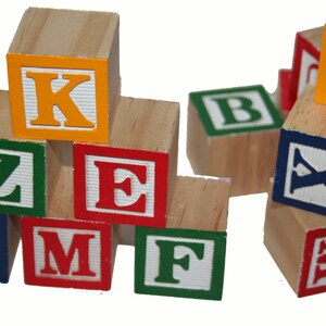 wooden letter blocks baby