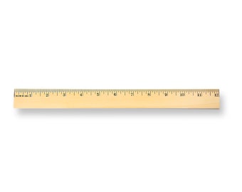 QTY 1- 12" Long Wood Ruler, Measuring Tool, School Ruler, Teacher Ruler, Craft Ruler, Straight Edge Ruler, Drafting Tool, Fabric Ruler